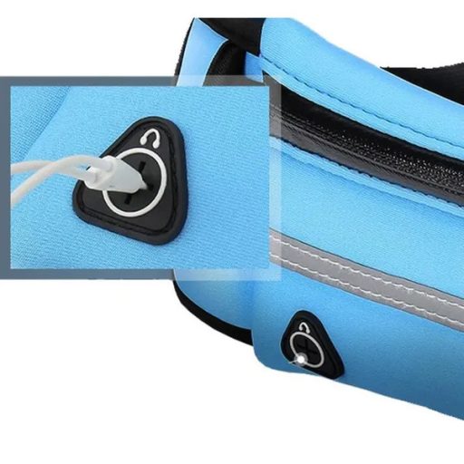 Futóövtáska palacktartóval, vízlepergető, kék, 77-96 cm