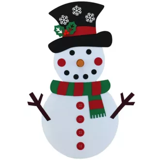 DIY filc hóember készlet gyerekeknek, 100 cm, 30 dísz