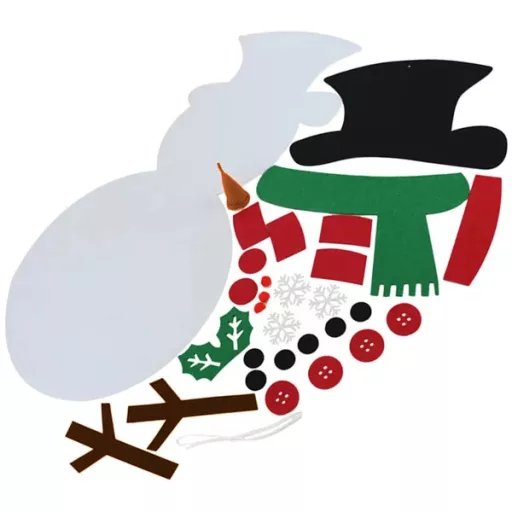 DIY filc hóember készlet gyerekeknek, 100 cm, 30 dísz