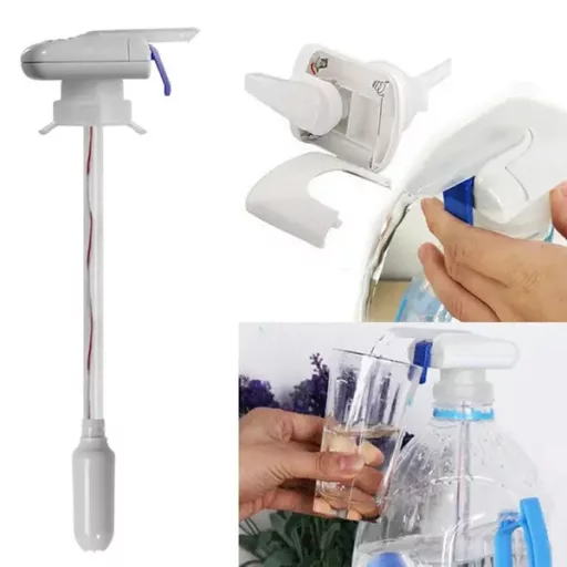 Elemes automata vízadagoló pumpa nagy palackokhoz, fehér