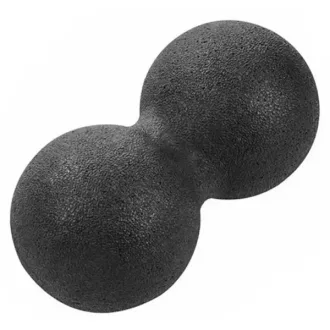   Dupla masszázslabda, fekete szilikon, 13×6,4 cm – kemény