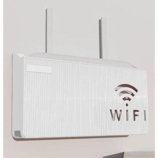 Falra szerelhető fém wifi router tartó, fehér