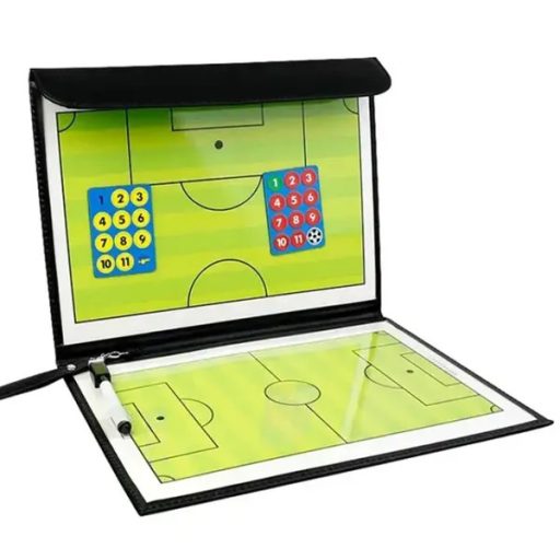 Mágneses, összecsukható foci taktikai tábla 53×32 cm, marker + 24 mágnes