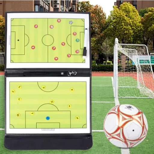 Mágneses, összecsukható foci taktikai tábla 53×32 cm, marker + 24 mágnes