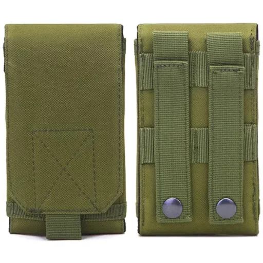 Vízálló övtáska 600D Oxford, telefonhoz/dokumentumhoz, zöld, 17×10×3 cm