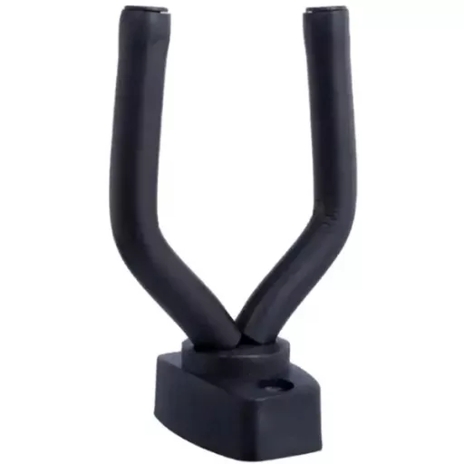 Univerzális fali gitár akasztó acélból, puha gumis bevonattal, fekete