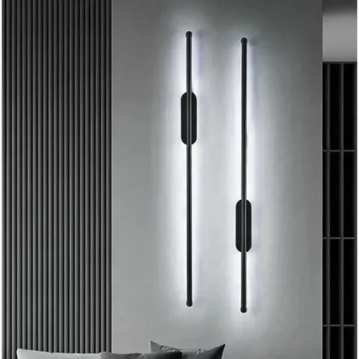 Modern fekete led fali lámpa, 100 cm, 6000k