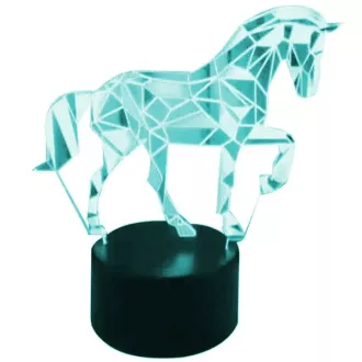   3D ló alakú éjszakai fény, LED lámpa színes háttérvilágítással, távirányítóval, USB