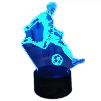   3D focista alakú éjszakai fény, LED lámpa színes háttérvilágítással, távirányítóval, USB
