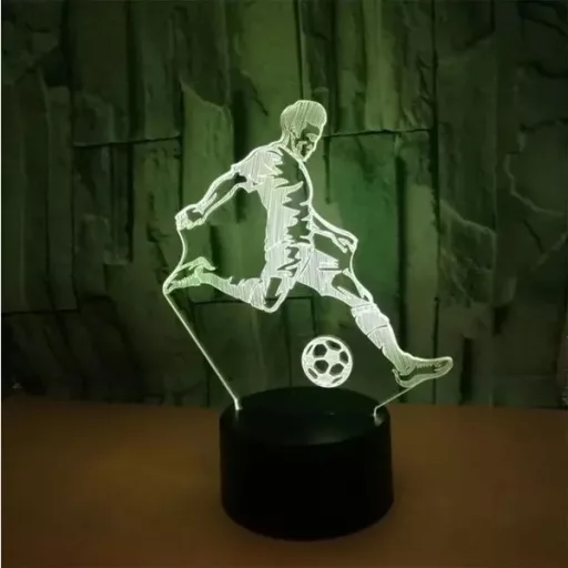 3D focista alakú éjszakai fény, LED lámpa színes háttérvilágítással, távirányítóval, USB