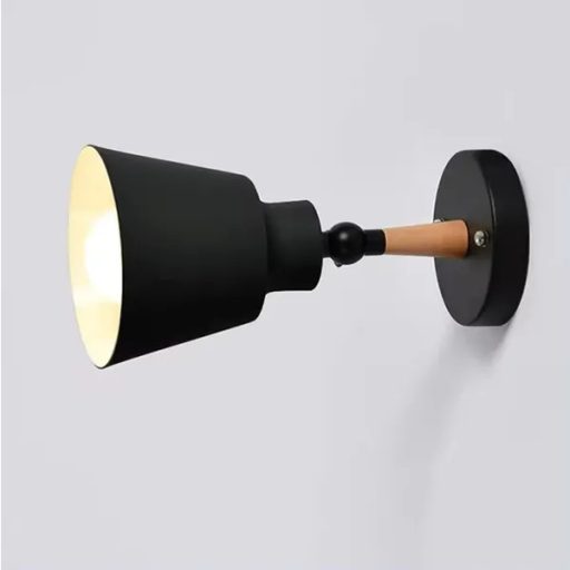 Loft stílusú fali lámpa, fekete matt, állítható kar, E27