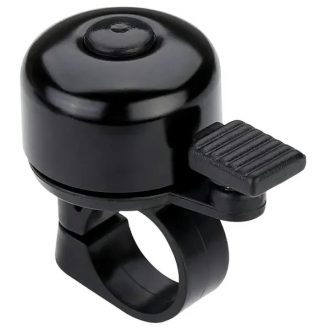 Fekete fém kerékpárcsengő, 35 mm, 22 mm kormányhoz