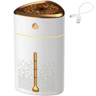   Ultrahangos légnedvesítő diffúzor 1 l USB-s RGB LED, fehér-arany