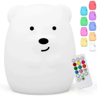 Szilikon mackó éjszakai lámpa gyerekeknek rgb led