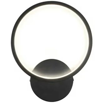   LED fali lámpa 12 W, matt fekete, neutrális fehér fény 1260 lm, alumínium