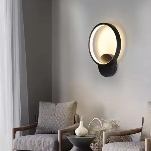 LED fali lámpa 12 W, matt fekete, neutrális fehér fény 1260 lm, alumínium