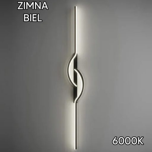 Fali LED lámpa 60 cm, 10 W, hideg fehér, fekete alumínium 230 V