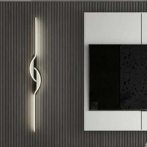 Fali LED lámpa 60 cm, 10 W, hideg fehér, fekete alumínium 230 V