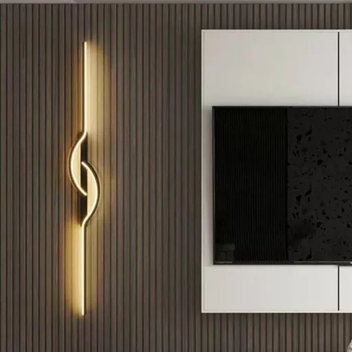 Modern fekete LED fali lámpa, 60 cm, meleg fehér fény, 10 W