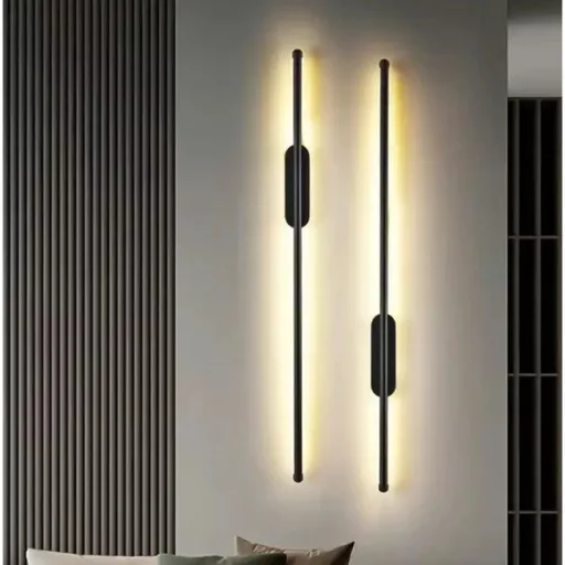 Lineáris LED falikar, 60 cm, 4000 K, 11 W, fekete alumínium