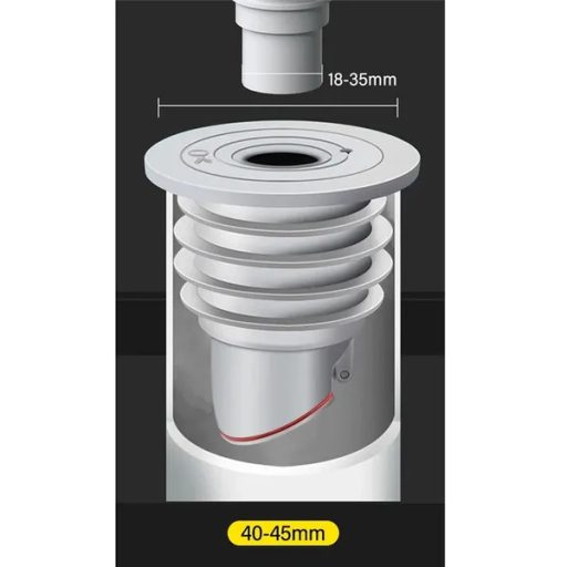 Silikon szagzáró tömítés 40–45 mm lefolyócsőhöz, szürke