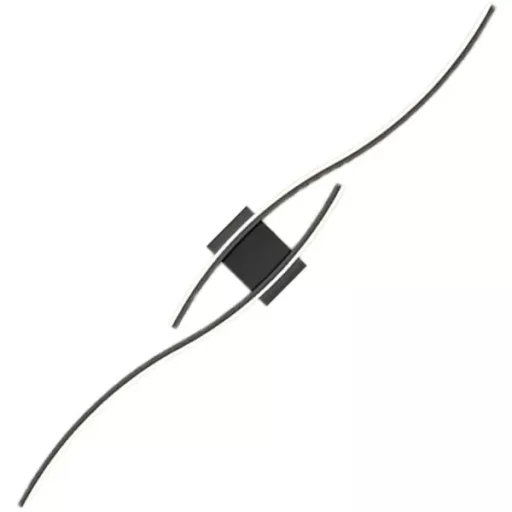 Modern fekete led fali lámpa, 60 cm, meleg fehér fény