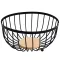 Fekete fém gyümölcskosár 3 lábbal
