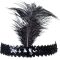 Fekete flitteres fejdísz puha tollal, univerzális méret