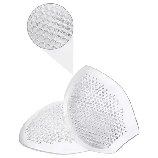 Szilikon push-up melltartó betét, vízálló, perforált, átlátszó, 1 pár