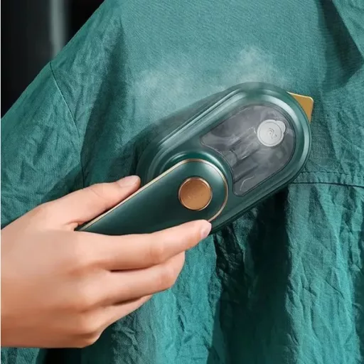 Hordozható mini ruhagőzölő, 33 W, 50 ml, összecsukható nyél, zöld