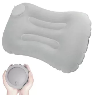   Szürke felfújható utazópárna 43×28×10 cm poliészter+TPU