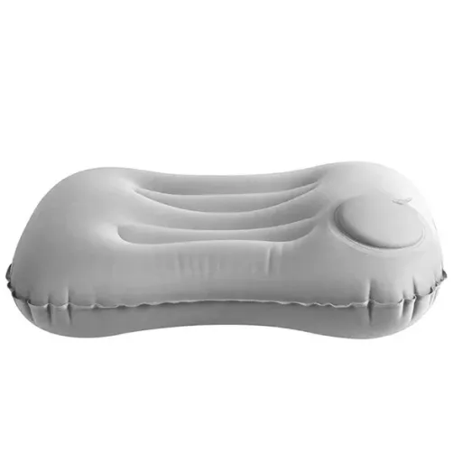 Szürke felfújható utazópárna 43×28×10 cm poliészter+TPU