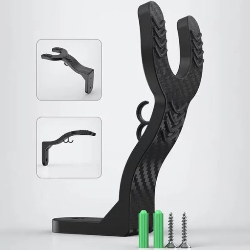 Falra szerelhető motorkerékpár sisaktartó kampó, PP műanyag, fekete