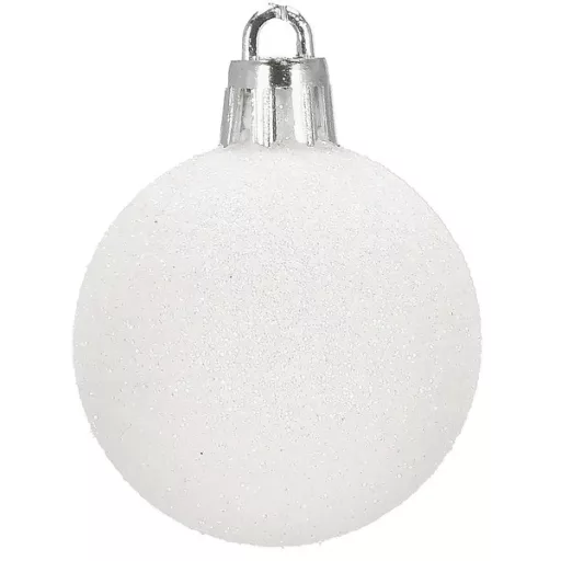 Fehér törhetetlen karácsonyfagömb szett 4 cm 20 db