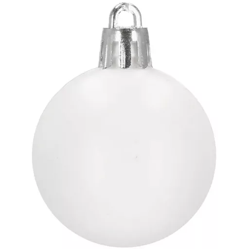 Fehér törhetetlen karácsonyfagömb szett 4 cm 20 db