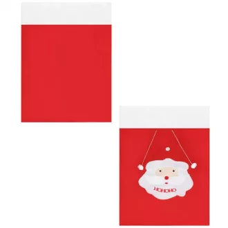   Karácsonyi piros ajándékzsák, Télapó mintával, 100×70 cm