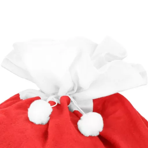 Karácsonyi piros ajándékzsák, Télapó mintával, 100×70 cm