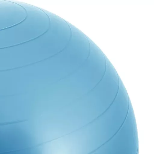 Világoskék edzőlabda 55 cm, pumpával, 150 kg-ig