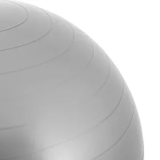  75 cm-es szürke gimnasztikai labda pumpával, PVC, 150 kg teherbírás