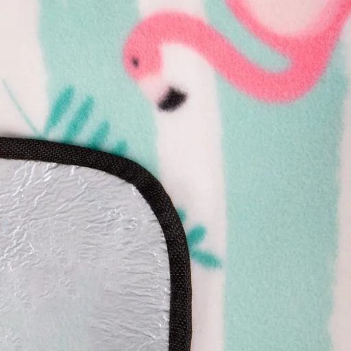 Polár pikniktakaró 200×200 cm, alumínium hátlap, flamingó mintás