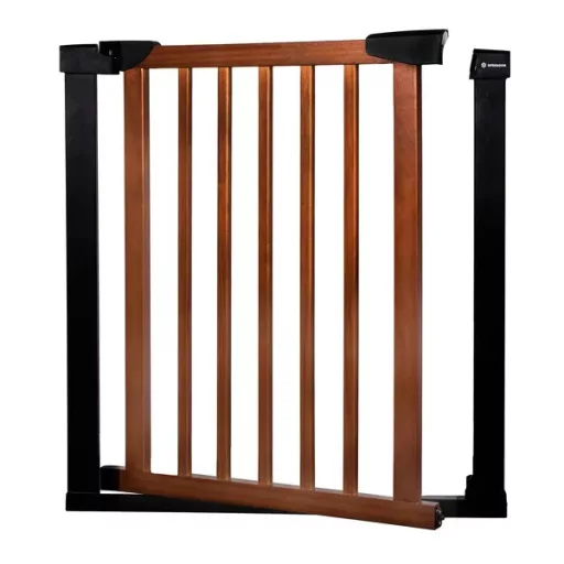 Biztonsági ajtórács, automatikus záródás, 75-82 cm, fém-fa