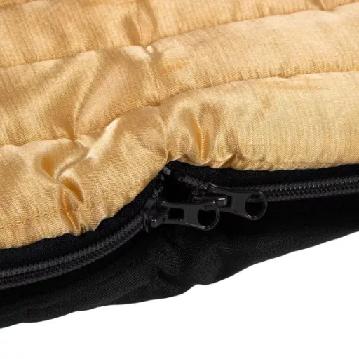 Gyerek bundazsák babakocsiba, fekete-arany, 90×45 cm, vízálló poliészter