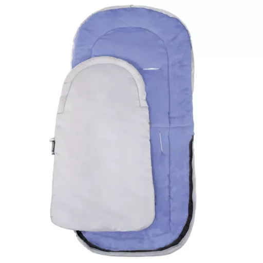 Gyerek téli babakocsi hálózsák, 90 cm, víz- és szélálló, szürke/kék
