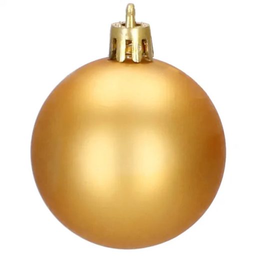 Karácsonyfadísz készlet 77 db, arany, törhetetlen műanyag, 21 féle minta