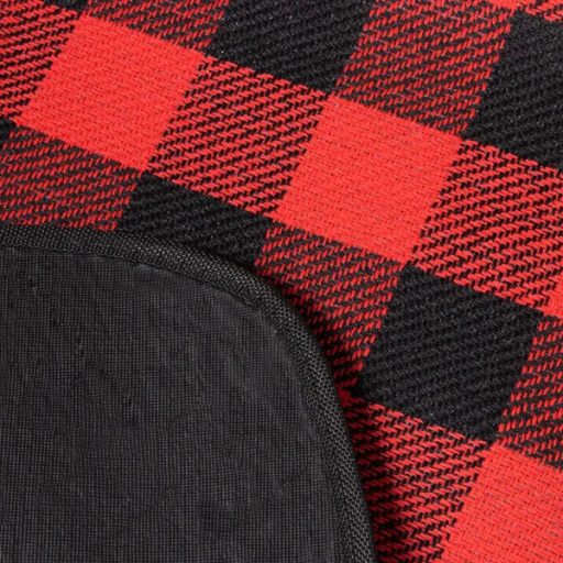 Piknik takaró 200×150 cm, vízhatlan PEVA alj, fekete-vörös kockás