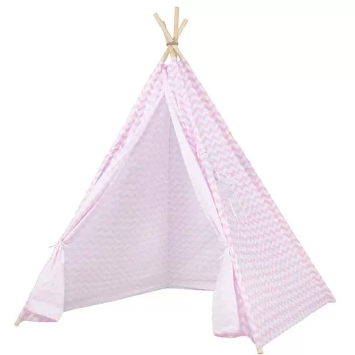 Gyerek indián tipi sátor, rózsaszín cikcakk, 180×120×100 cm