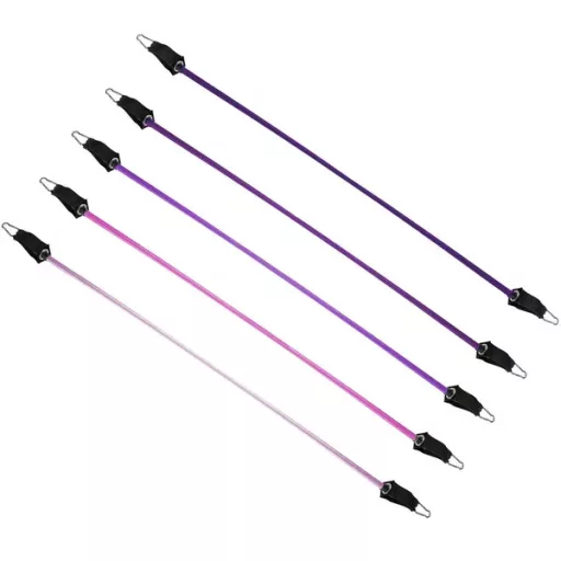 Fitnesz expander szett 5 gumiszalaggal, ajtóhorggal, 4.5-22.7 kg ellenállás