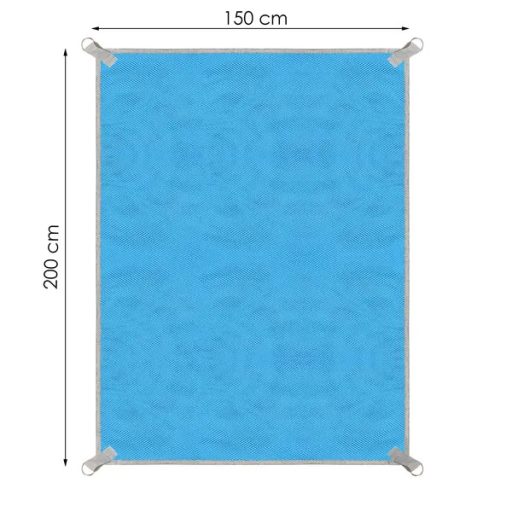 Springos homokmentes strandpléd 200×150 cm kék–szürke poliészter