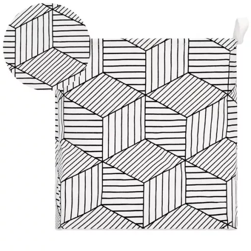 Skandináv mintás tároló kosár 35 l, vászon/pamut, 40×35×25 cm