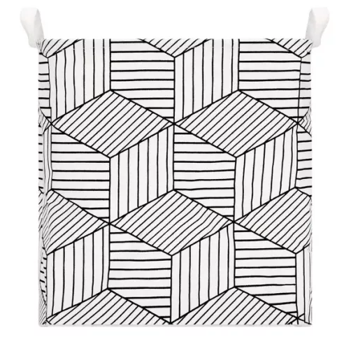 Skandináv mintás tároló kosár 35 l, vászon/pamut, 40×35×25 cm
